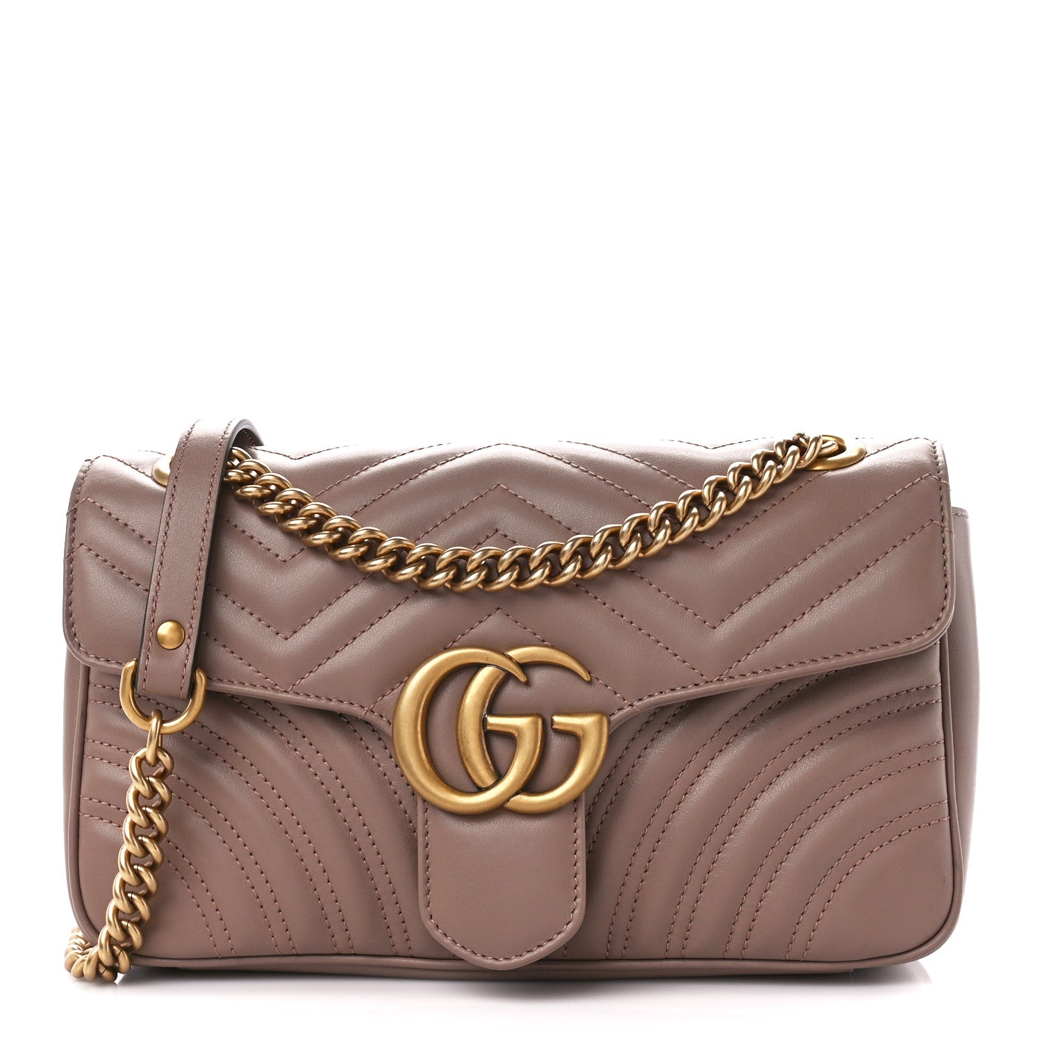 Gucci Calfskin Matelasse Small GG Marmont Shoulder Bag Porcelain Rose 1 of 13