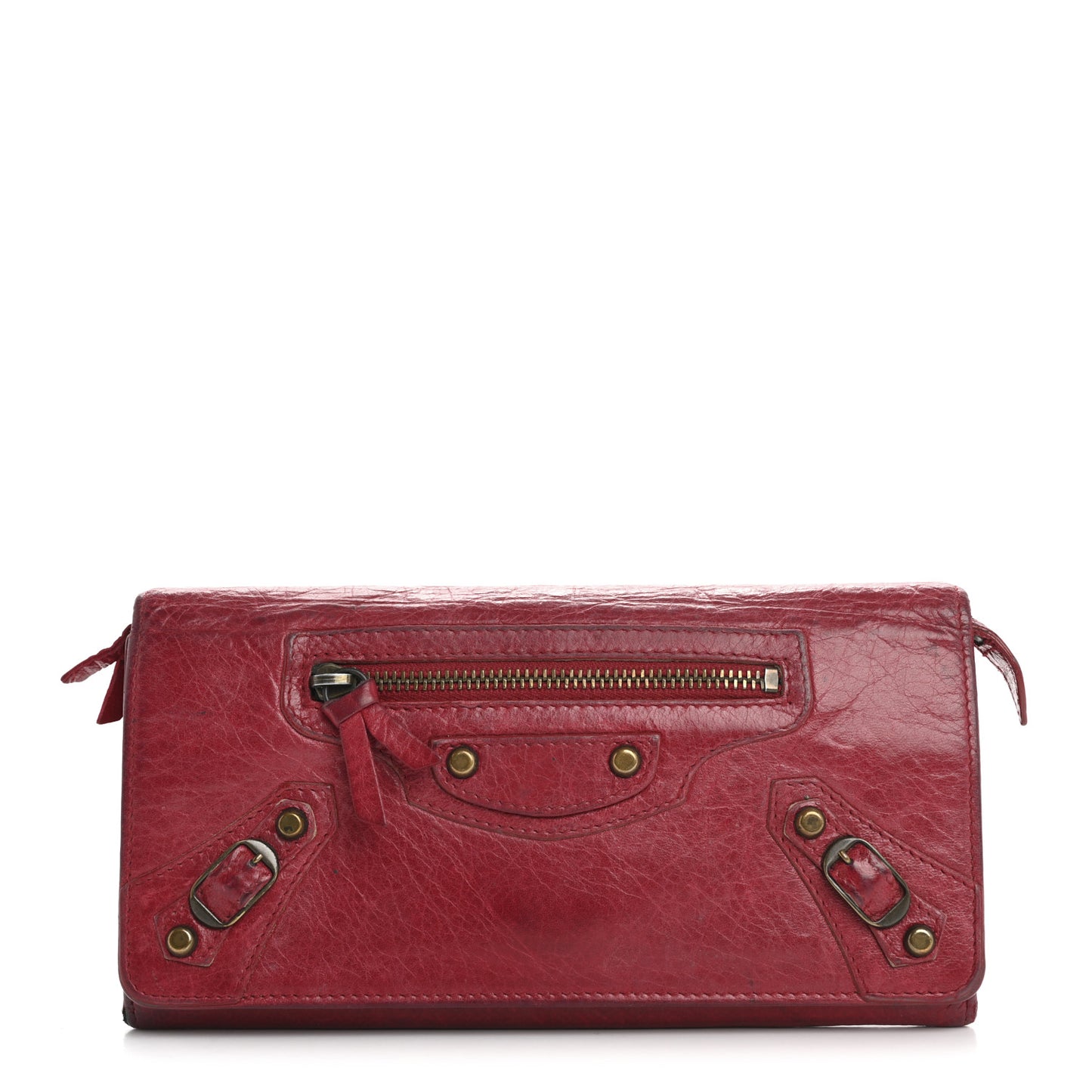 Agneau Gold Hardware Continental Zip Around Wallet Rose Thulian