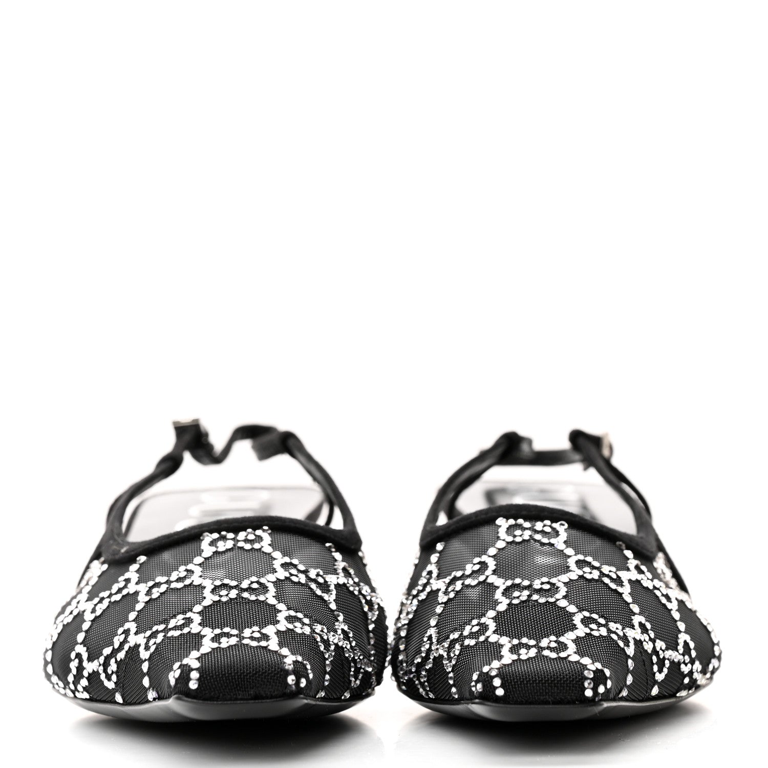 Gucci Tela Retino Kid Scamosciato Crystal GG Monogram Square G 35mm Slingback Pumps 41 Black 2 of 9
