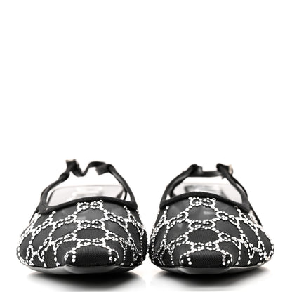 Gucci Tela Retino Kid Scamosciato Crystal GG Monogram Square G 35mm Slingback Pumps 41 Black 2 of 9