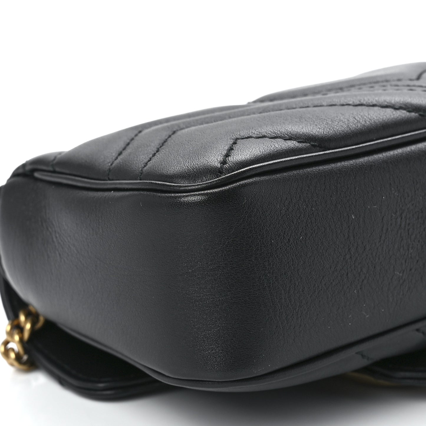 Calfskin Matelasse Super Mini GG Marmont Shoulder Bag Black