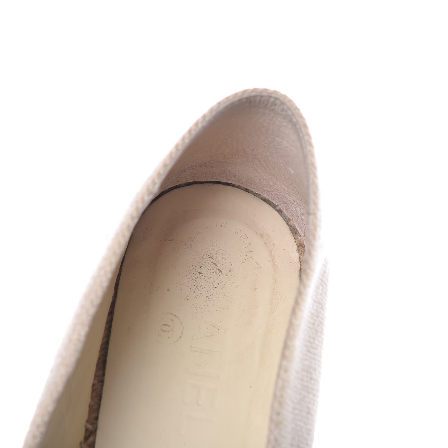 Chanel Toile Sequin CC Espadrilles 39 Beige Black 12 of 15