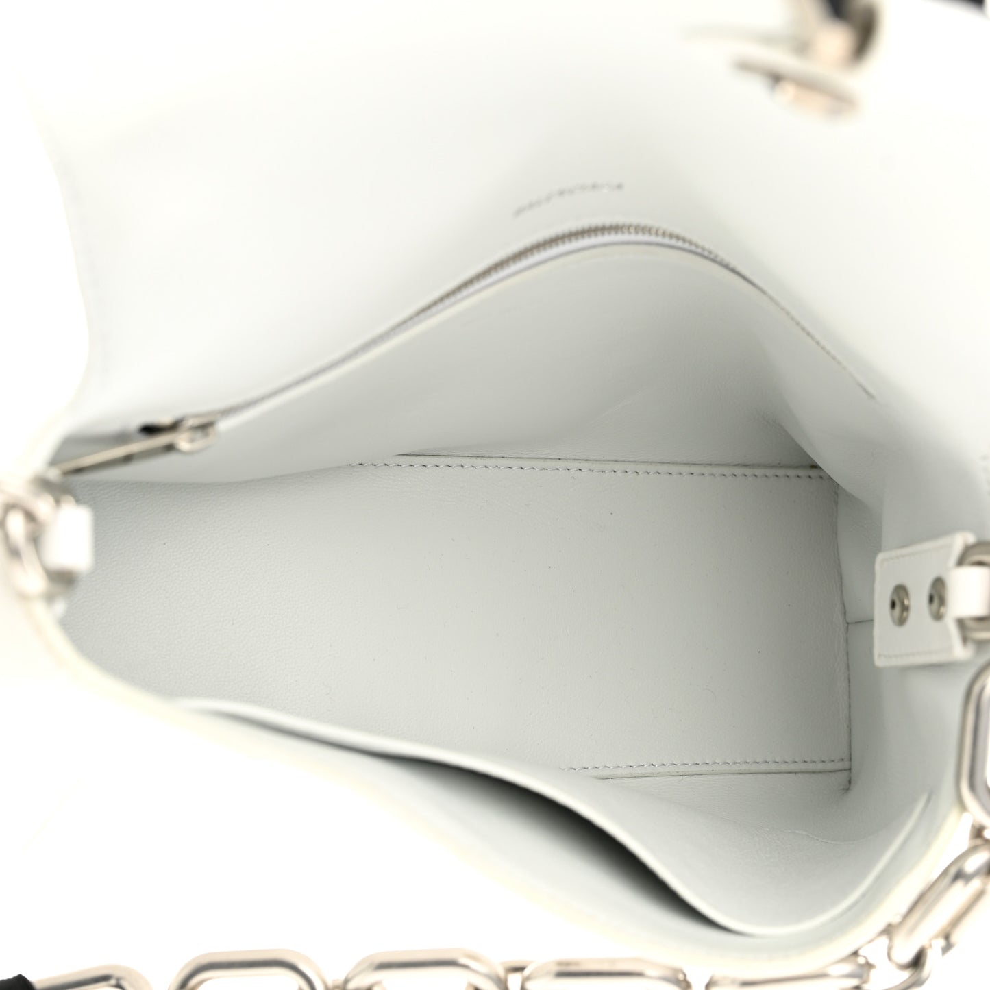 Calfskin S Downtown Chain Shoulder Bag White Black