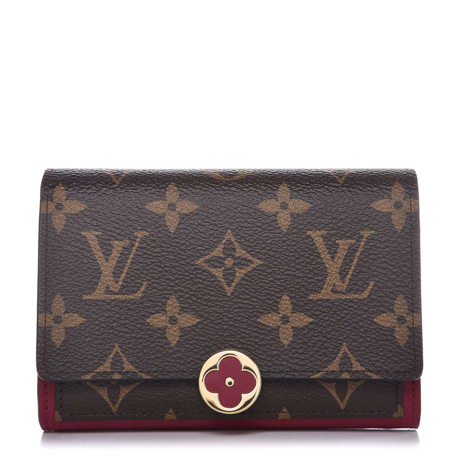 Louis Vuitton Monogram Flore Compact Wallet Fuchsia 1 of 7