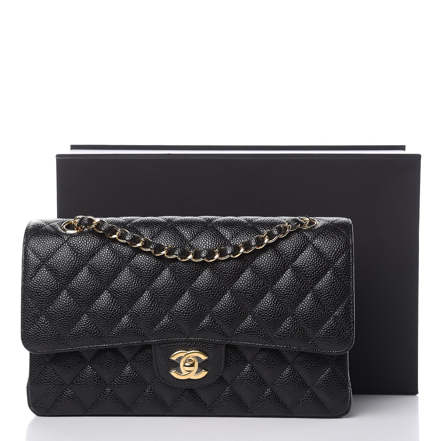 Chanel Caviar Quilted Medium Double Flap Black 10 of 11