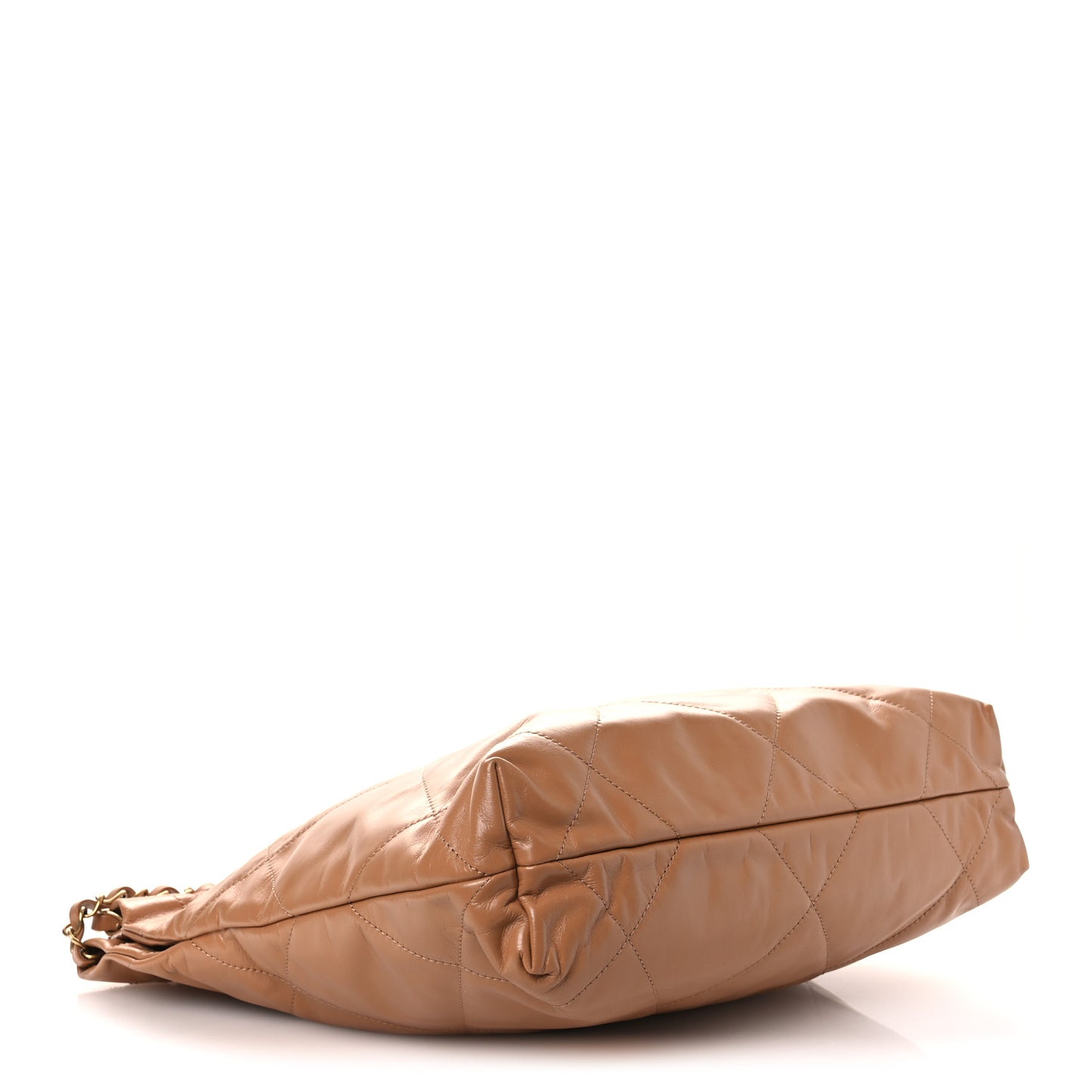 Shiny Calfskin Quilted Small Chanel 22 Beige