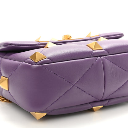 Valentino Garavani Nappa Large Roman Stud Shoulder Bag Indian Violet 7 of 8