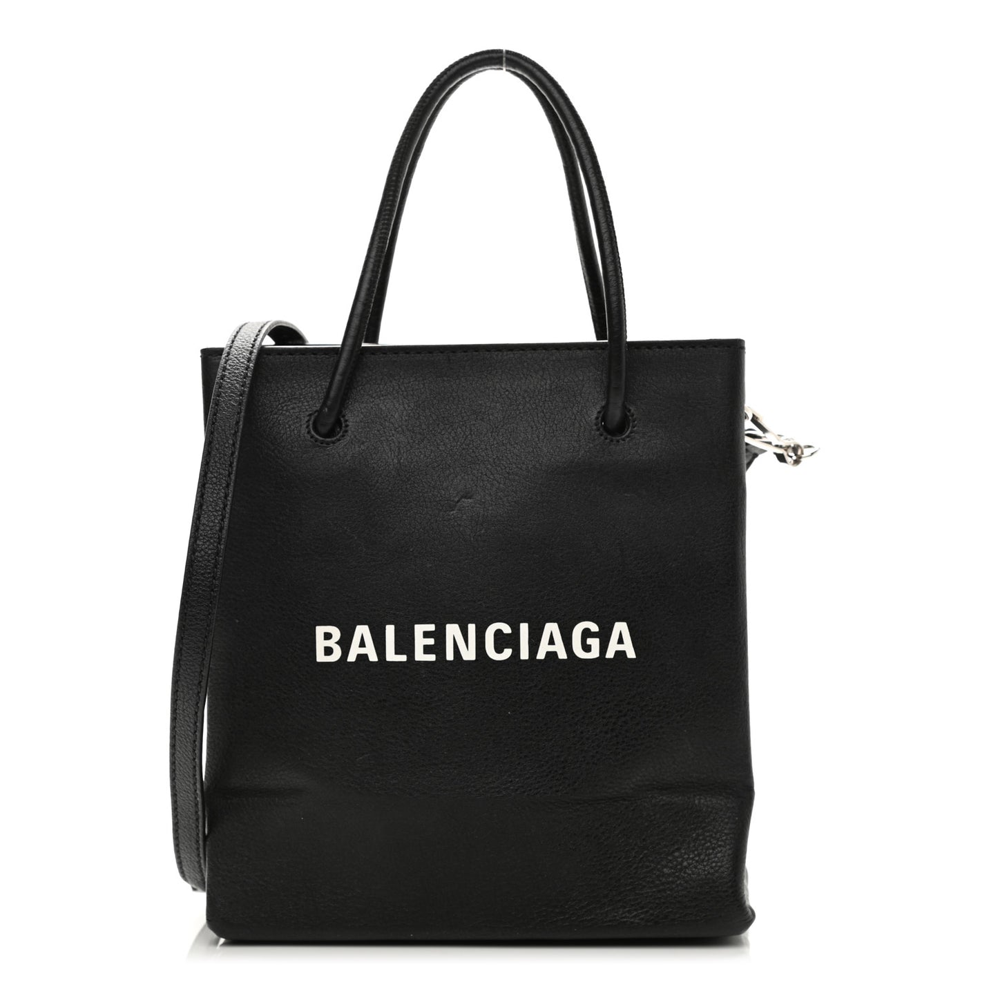 Calfskin Logo XXS Shopping Tote Black