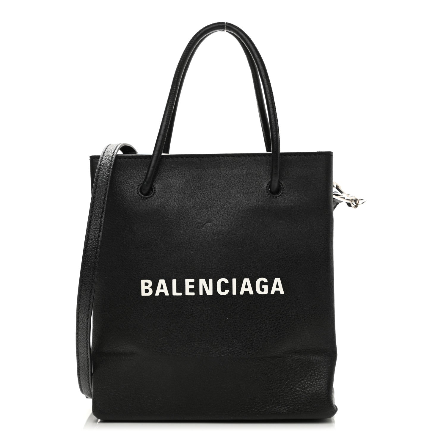 Balenciaga Calfskin Logo XXS Shopping Tote Black 2 of 23