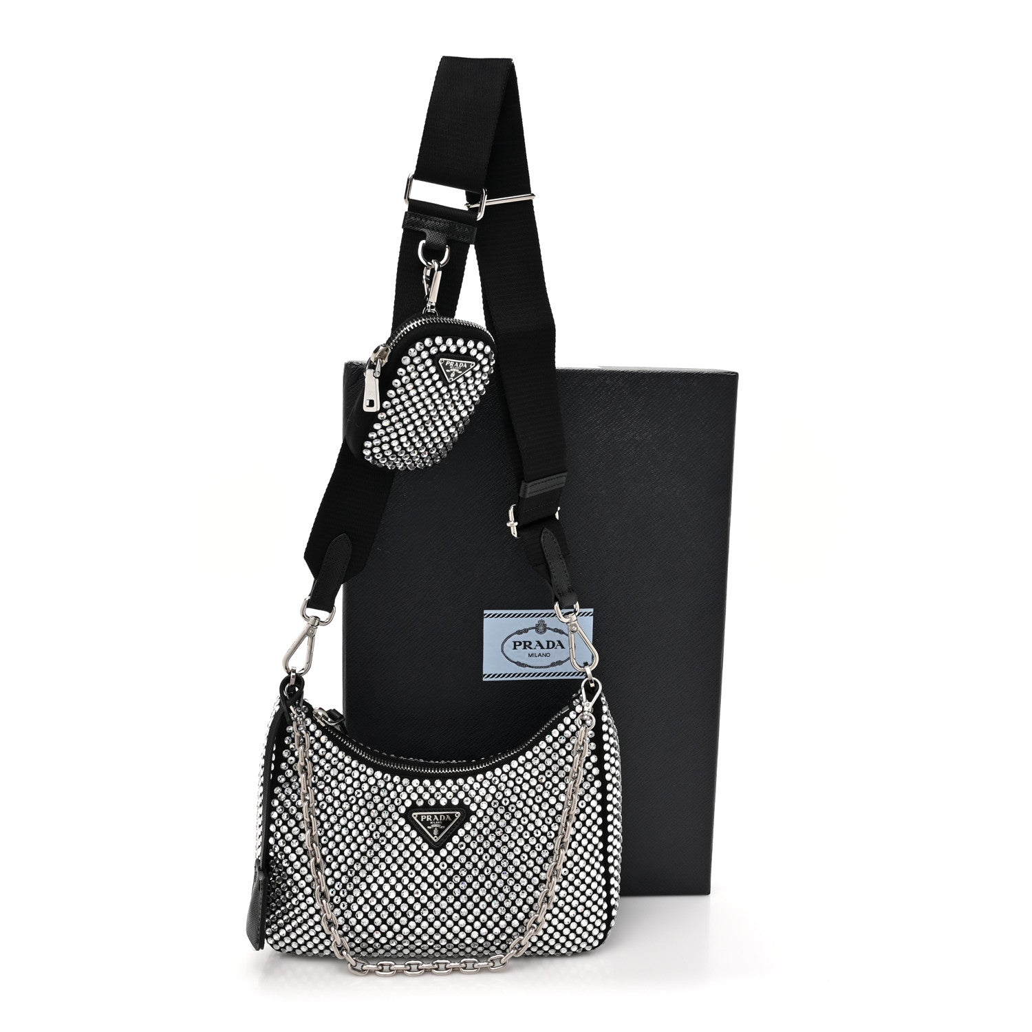 Prada Satin Crystal Re-Edition 2005 Shoulder Bag Cristal 10 of 10