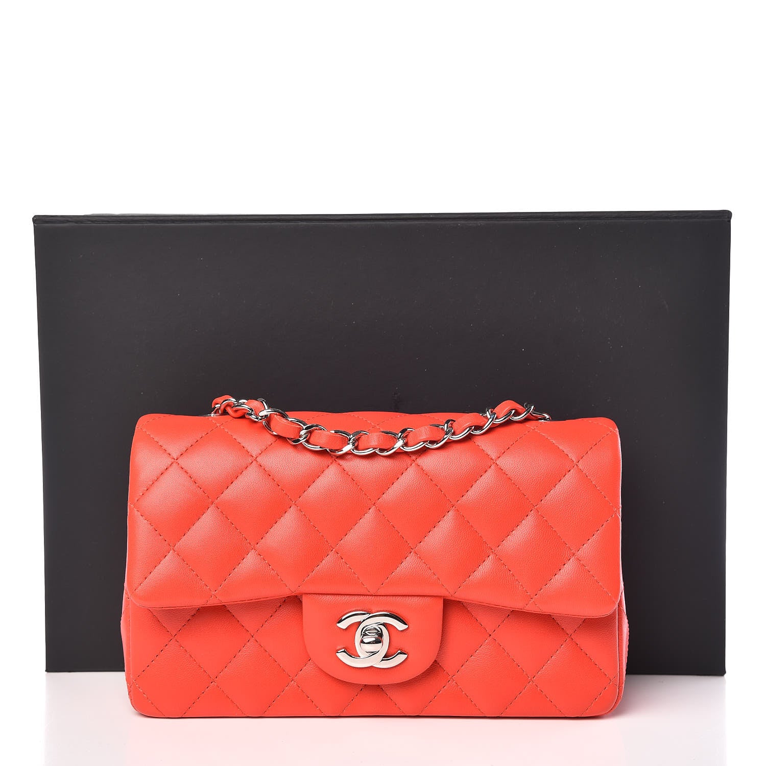 Chanel Lambskin Quilted Mini Rectangular Flap Red 12 of 12