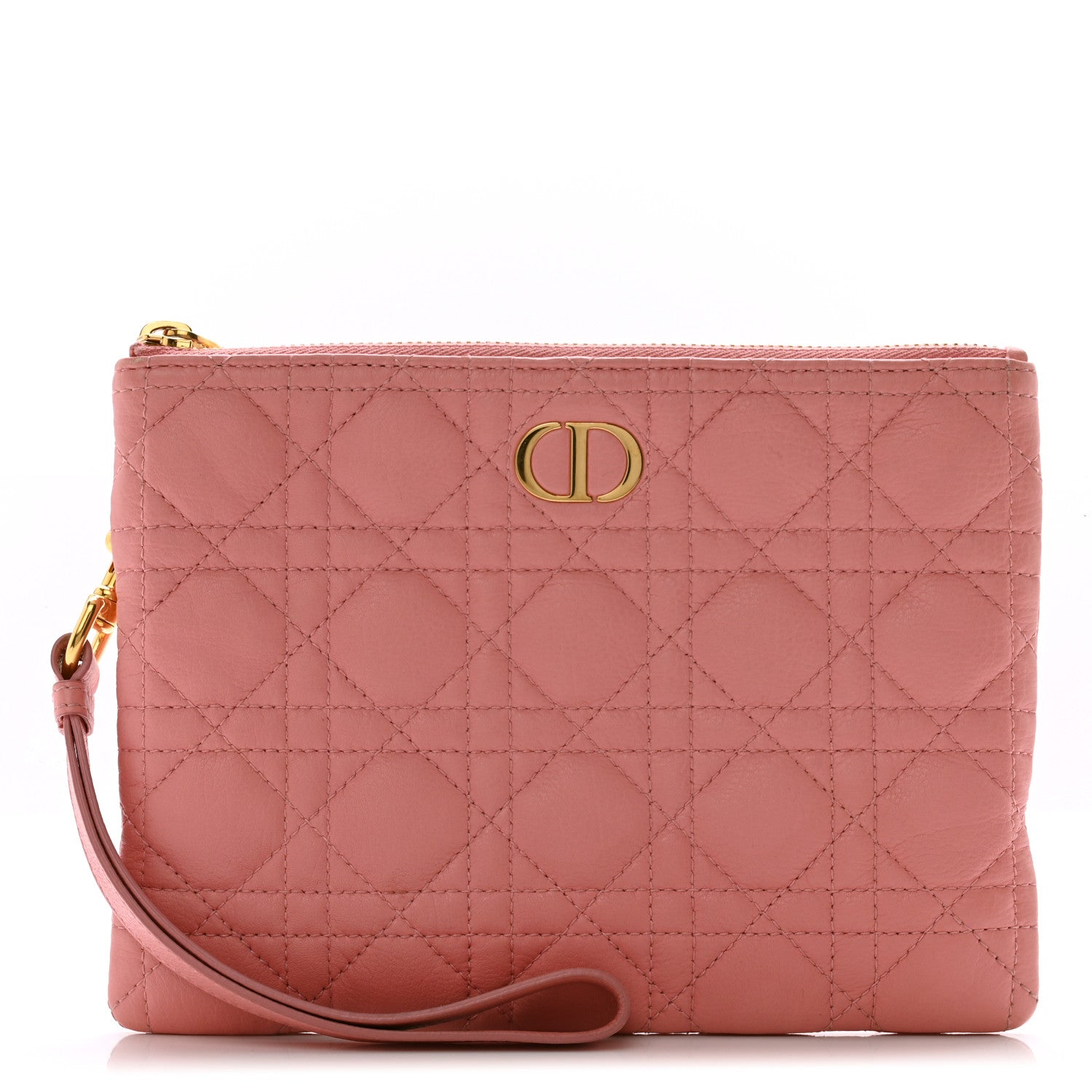 Christian Dior Calfskin Macrocannage Small Caro Daily Pouch Pink 1 of 11