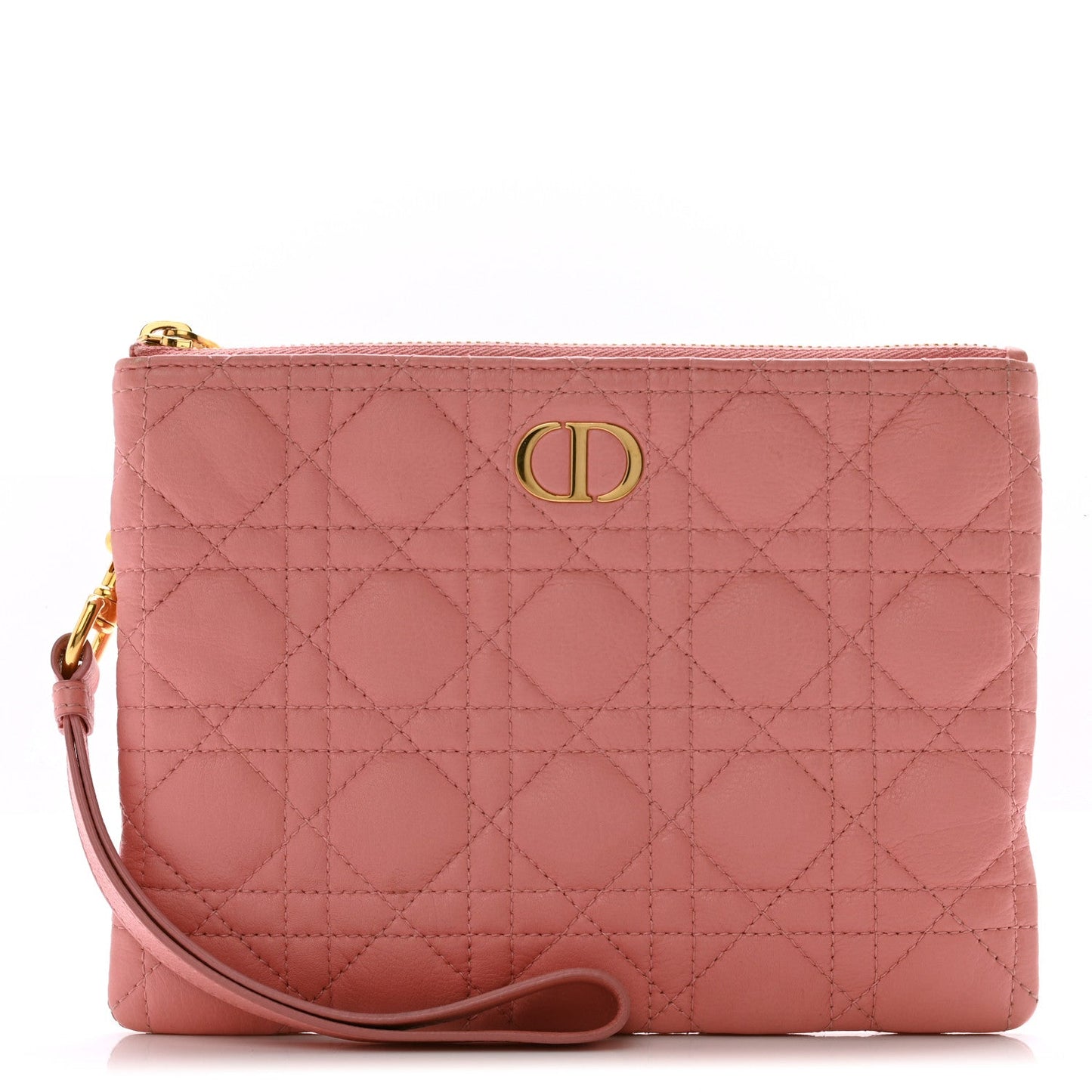 Calfskin Macrocannage Small Caro Daily Pouch Pink