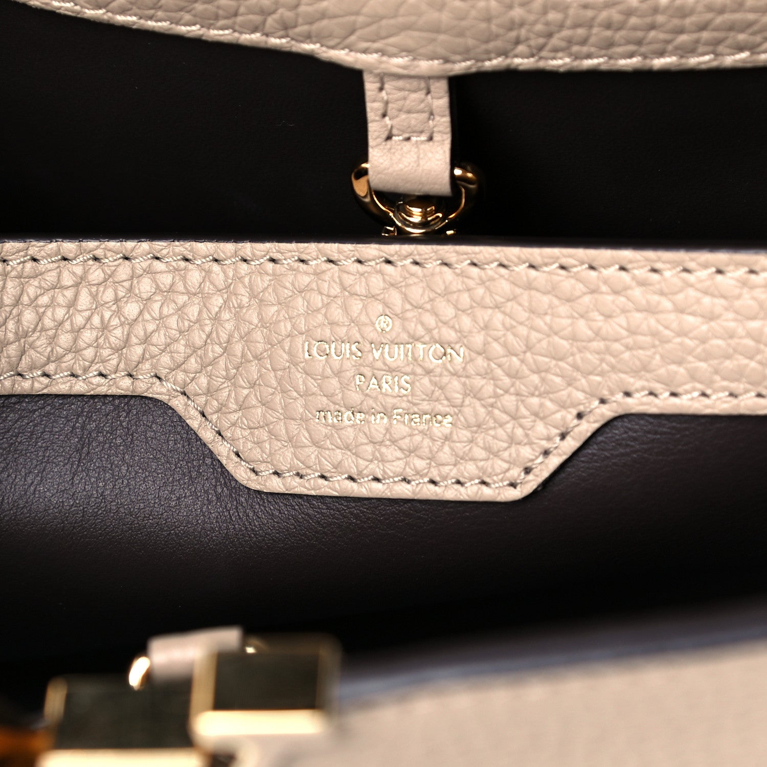 Louis Vuitton Taurillon Capucines MM Galet 9 of 17