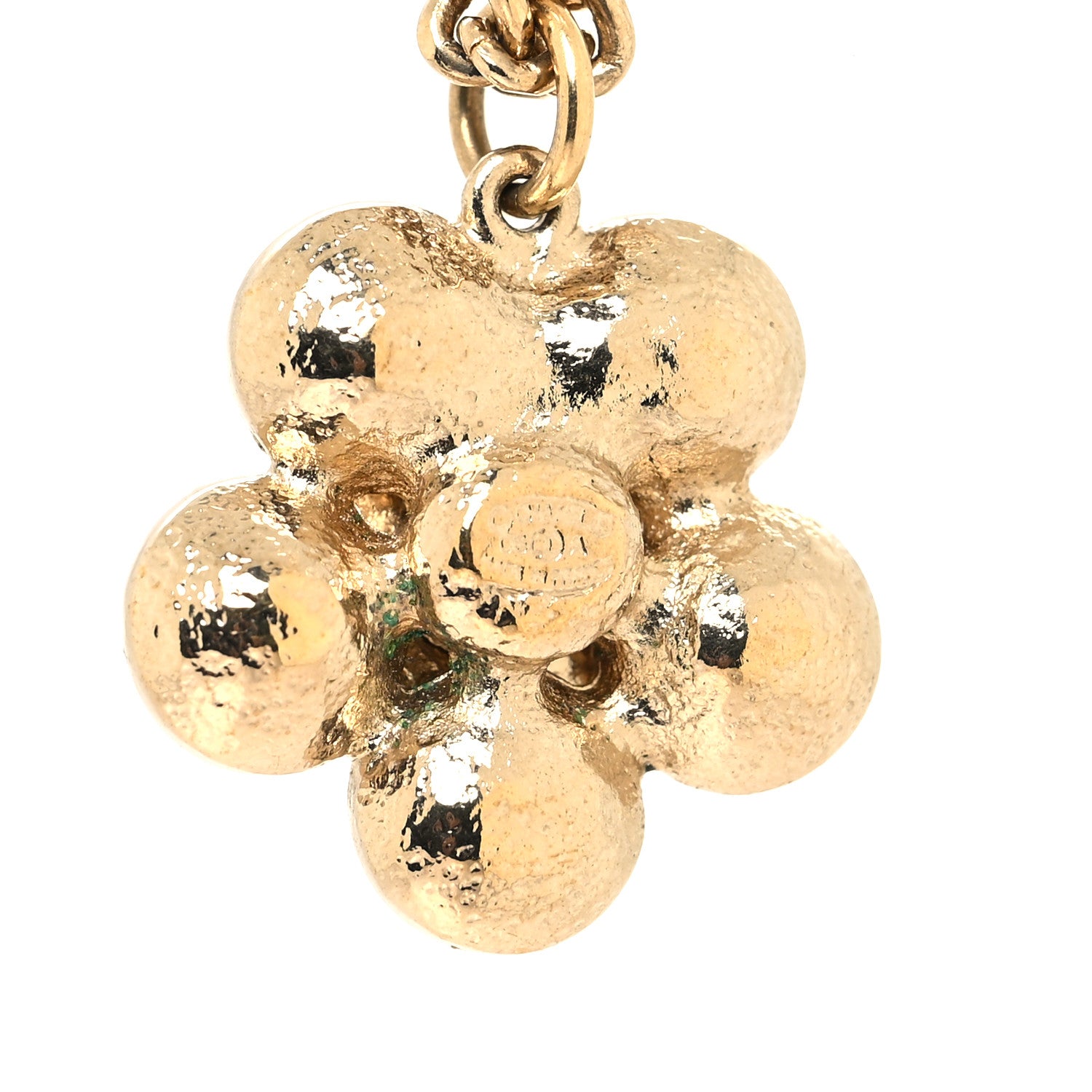 Chanel Crystal CC Flower Pendant Necklace Gold 5 of 5
