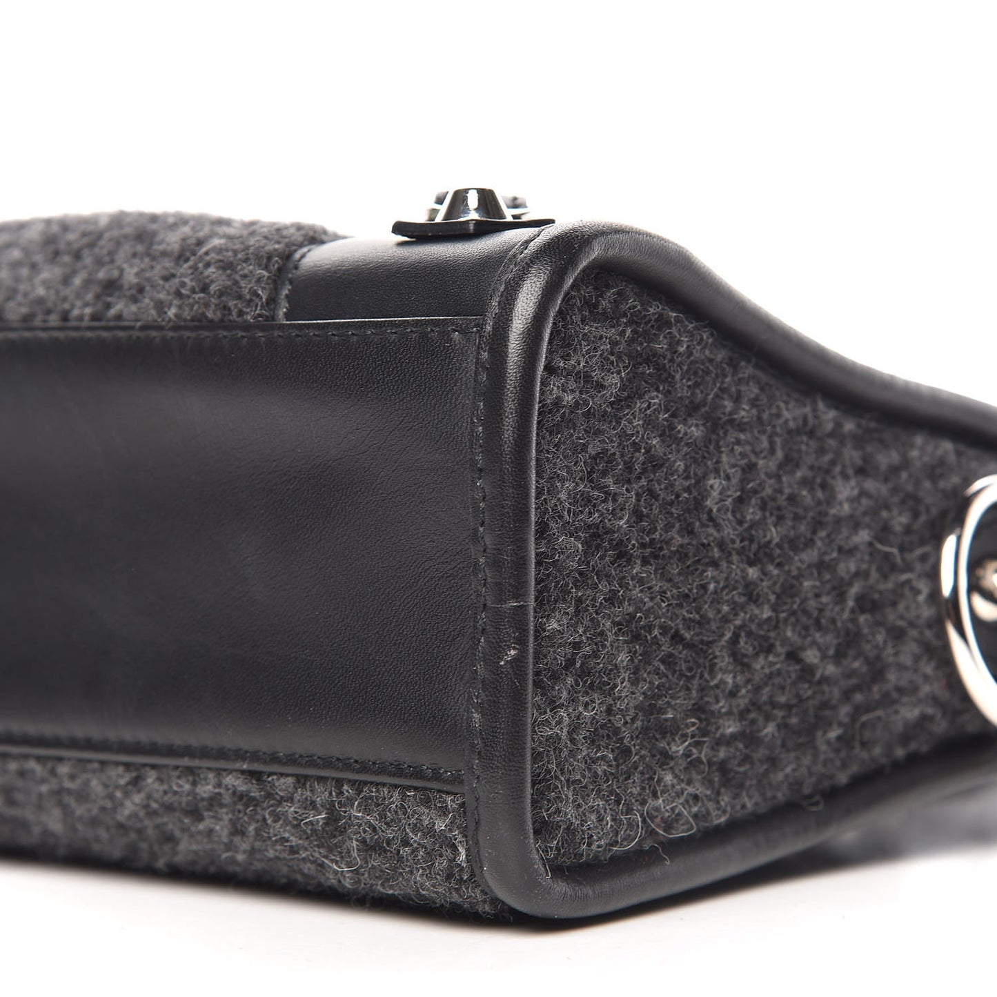 Alpaca Calfskin Classic Silver Hardware Mini City Black