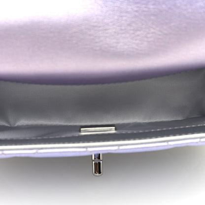 Chanel Gradient Metallic Calfskin Quilted Clutch Silver Blue Yellow Purple 5 of 10