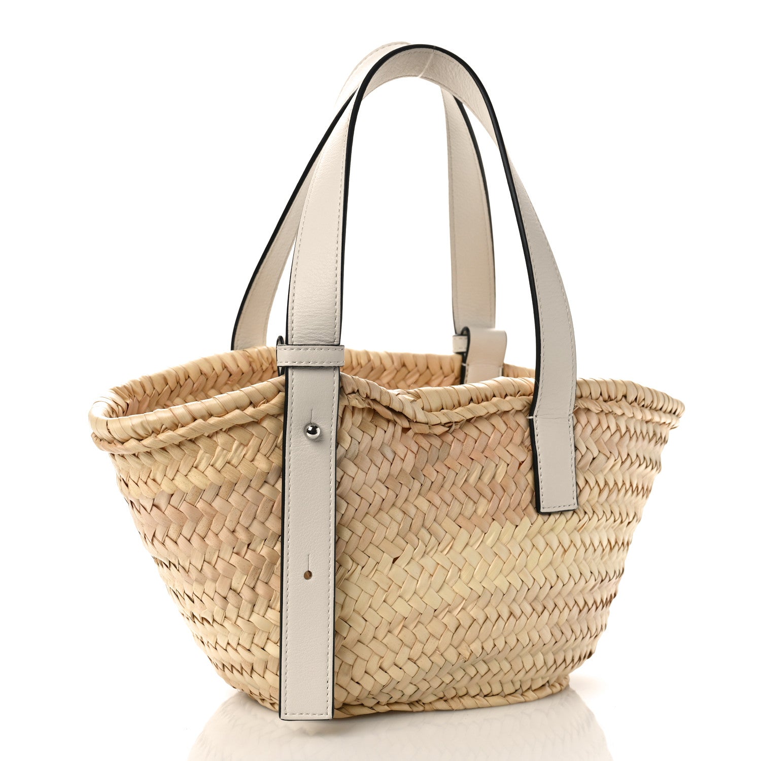 Loewe Raffia Small Basket Tote Bag Natural White 3 of 10