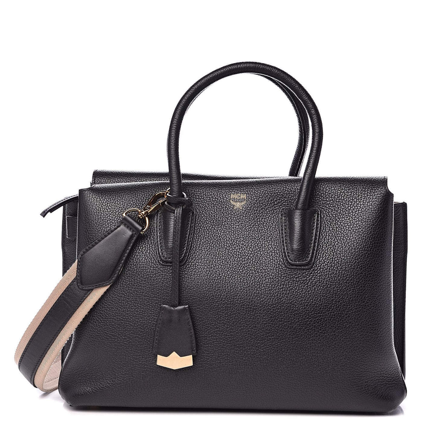 Grained Calfskin Medium Milla Tote Black