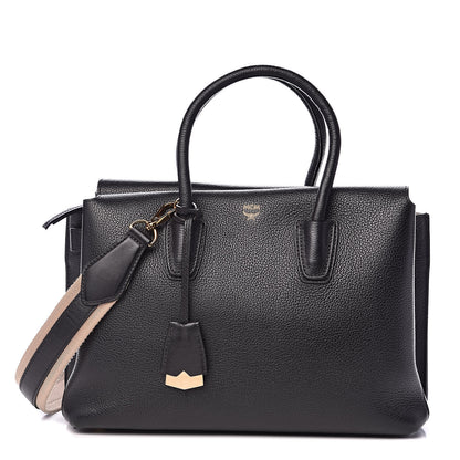 MCM Grained Calfskin Medium Milla Tote Black 1 of 14