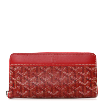 Goyard Goyardine Matignon Zip Around GM Wallet Red 1 of 9