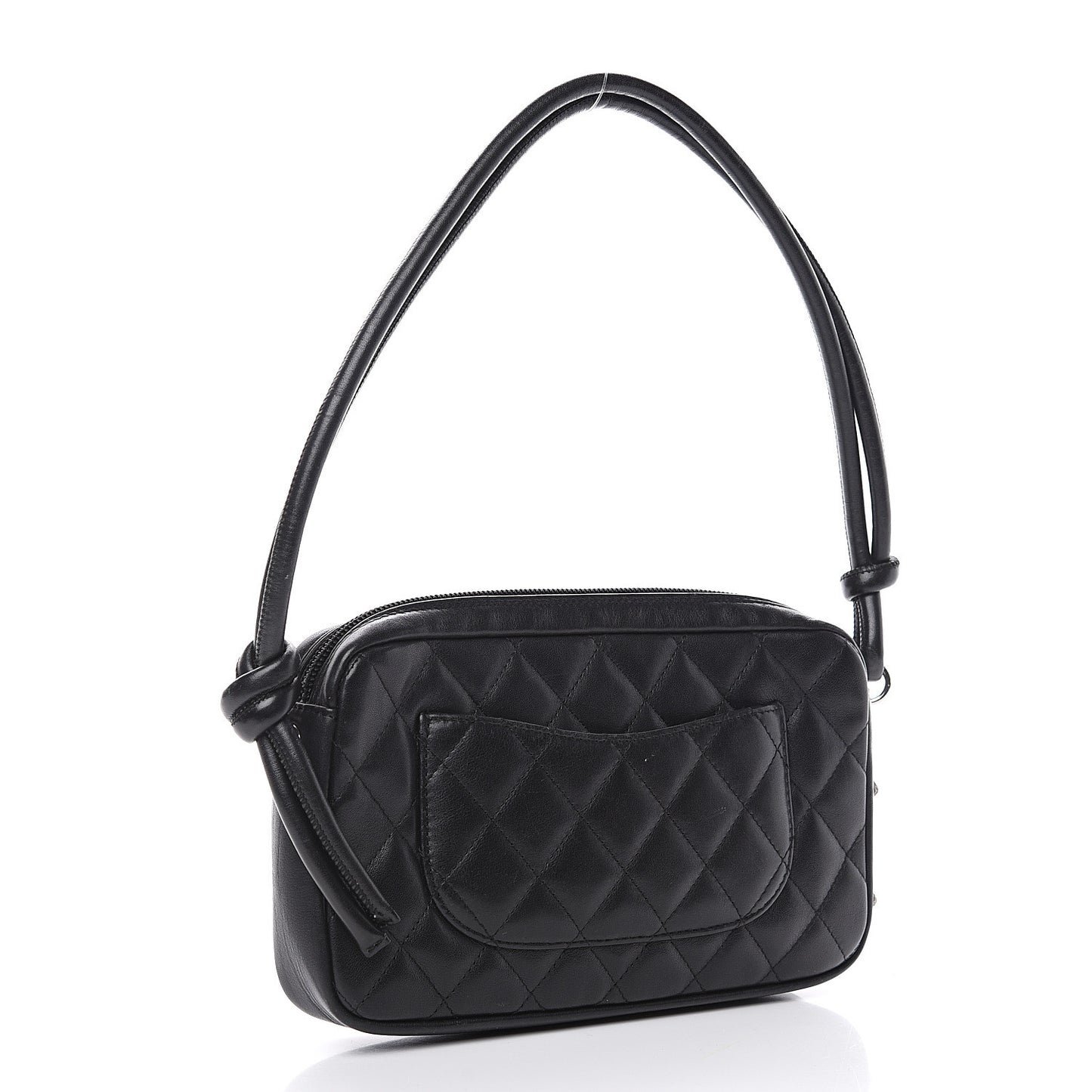 Calfskin Quilted Cambon Pochette Black White