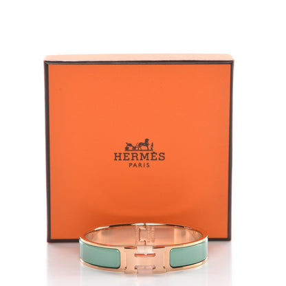 Hermes Enamel Narrow Clic Clac H Bracelet PM Vert Aqua 5 of 5