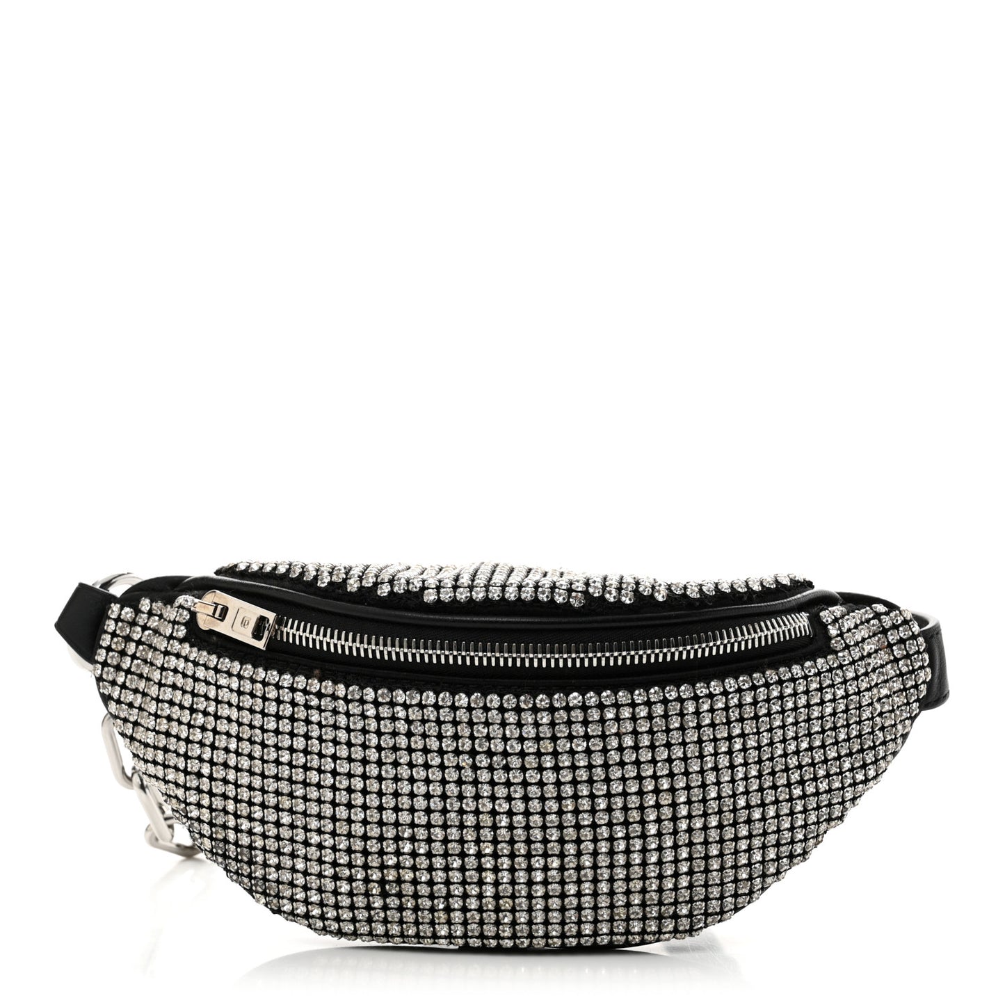 Rhinestone Mesh Mini Attica Belt Bag Black