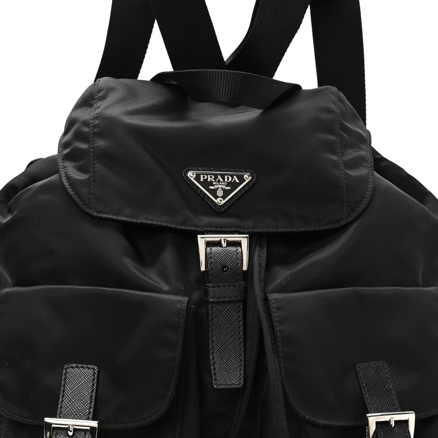 Prada Tessuto Nylon Saffiano Medium Backpack Black 8 of 11