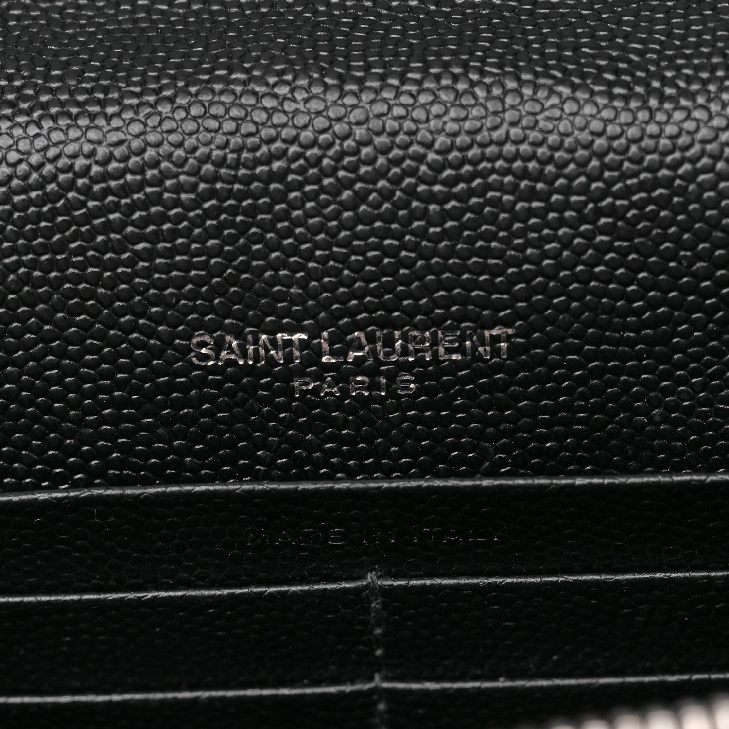 Saint Laurent Grain De Poudre Matelasse Chevron Monogram Envelope Chain Wallet Black 6 of 11