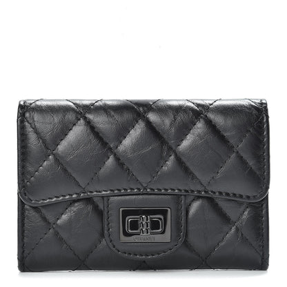 Chanel Aged Calfskin Quilted Reissue Flap Card Holder Wallet So Black 1 of 9