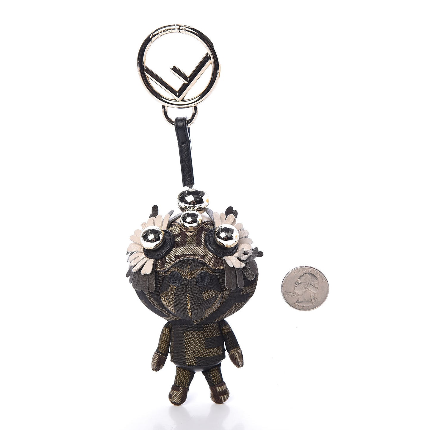 Nappa Zucca Zucchino Pearl F is Fendi Space Monkey Bag Charm Camelia Carbone Mogano Panna