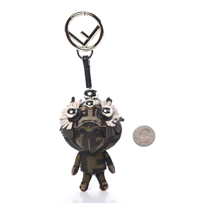 Fendi Nappa Zucca Zucchino Pearl F is Fendi Space Monkey Bag Charm Camelia Carbone Mogano Panna 2 of 3