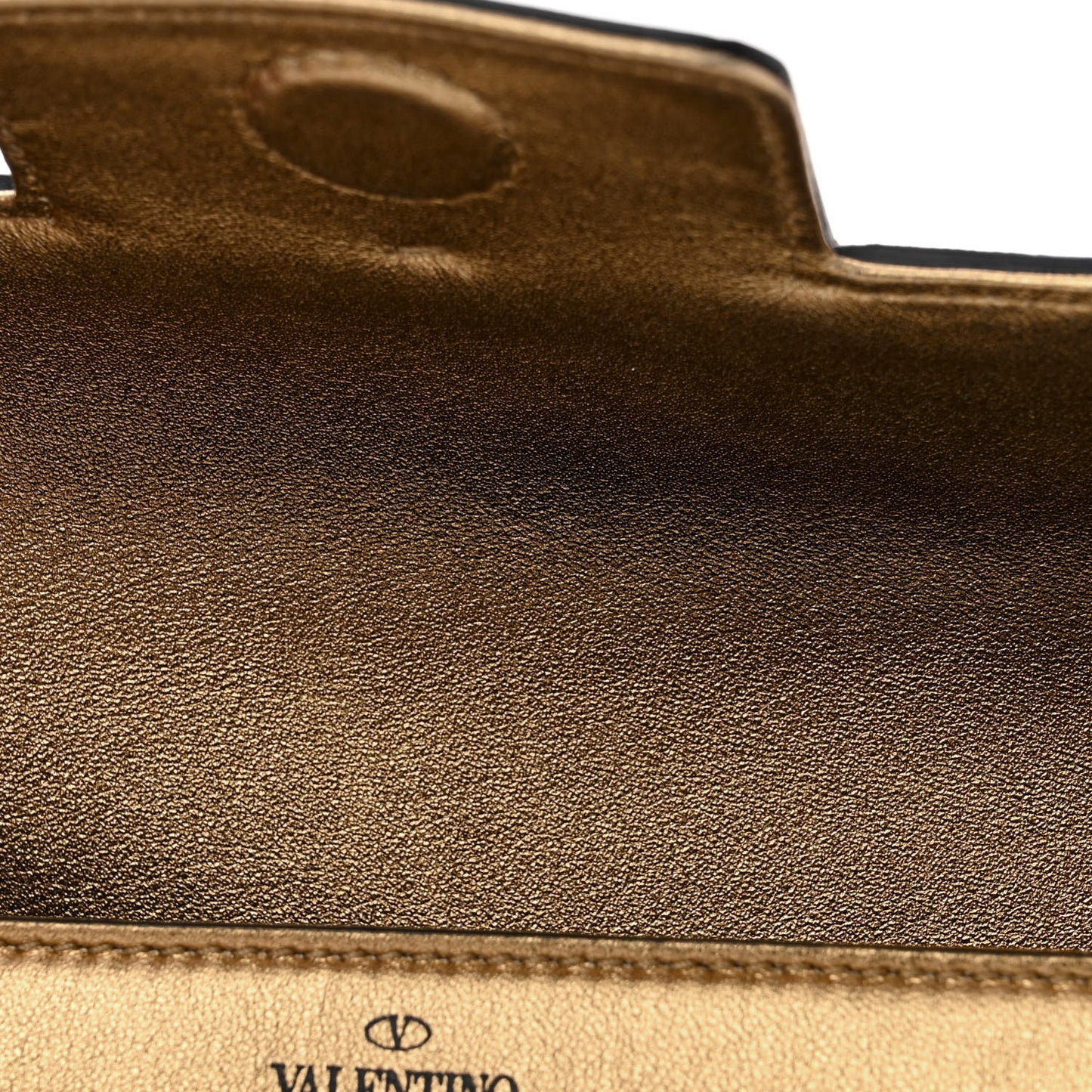 Laminated Nappa Small Vlogo Chain Shoulder Bag Antique Brass