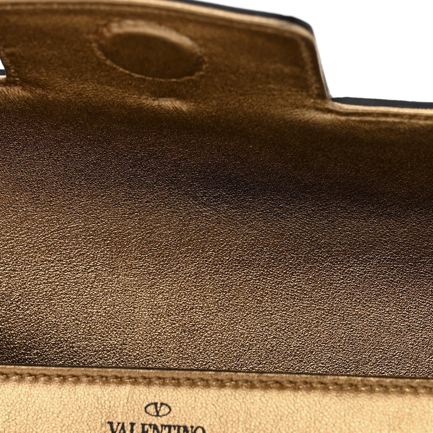 Valentino Garavani Laminated Nappa Small Vlogo Chain Shoulder Bag Antique Brass 11 of 12