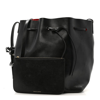 Mansur Gavriel Vegetable Tanned Calfskin Bucket Bag Black Flamma 3 of 16