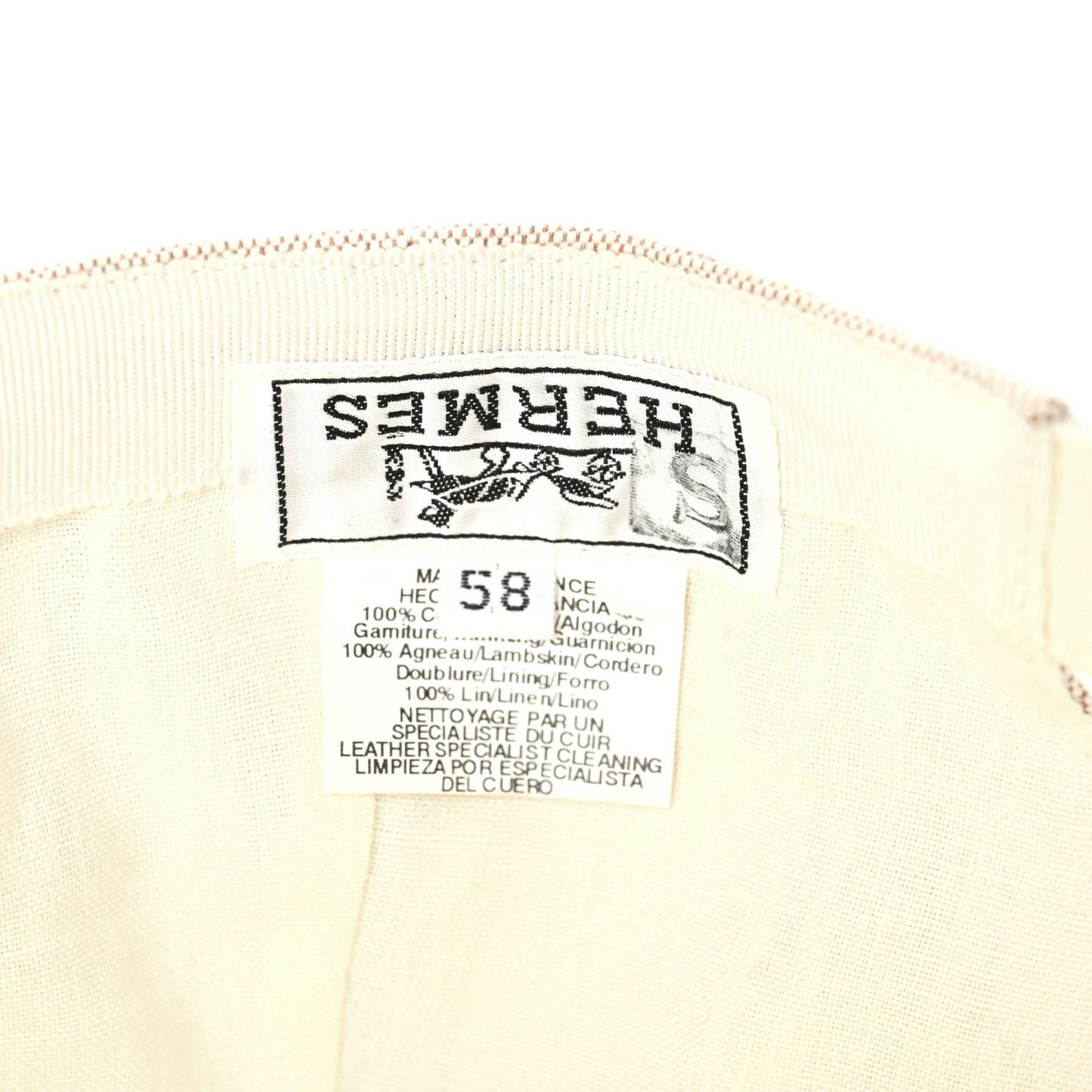 Toile Lambskin Cap 58 Natural