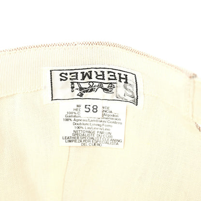 Hermes Toile Lambskin Cap 58 Natural 7 of 8