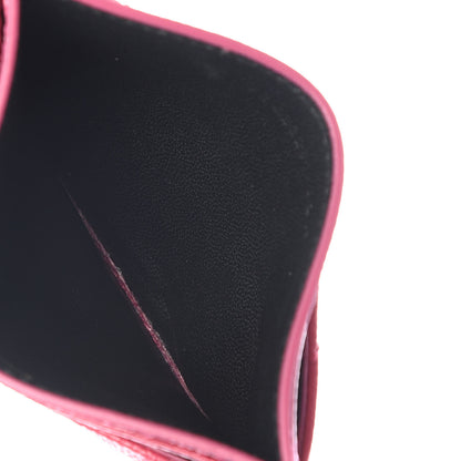 Saint Laurent Grain De Poudre Matelasse Chevron Monogram Credit Card Case Fresh Fuxia 5 of 7