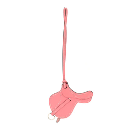 Hermes Swift Paddock Selle Horse Saddle Bag Charm Rose Ete 1 of 3