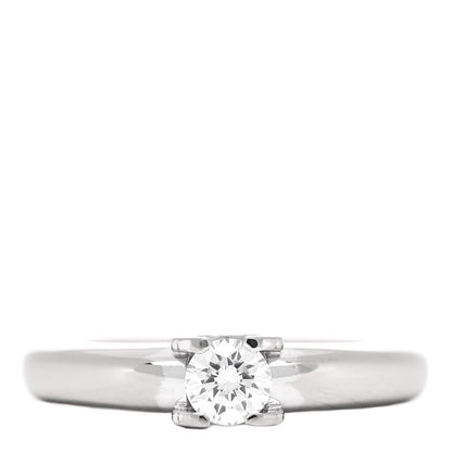 Cartier 18K White Gold Diamond .31ct C De Cartier Solitaire Ring 48 4.5 1 of 5