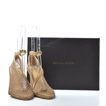 Bottega Veneta Mesh Nappa Chunky Chain Sandals 35 Beige Pony 10 of 10