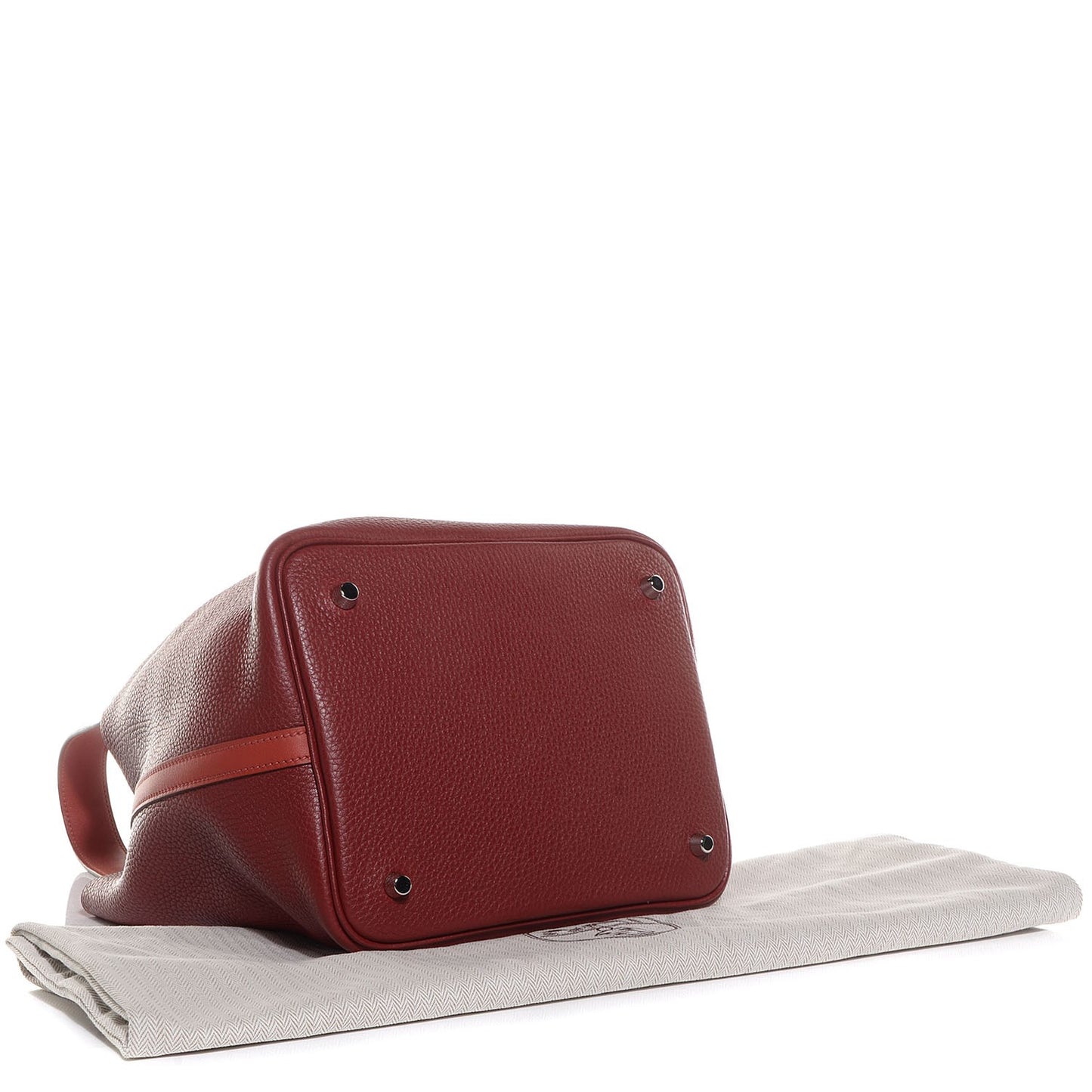 Taurillon Clemence Bi-Color Picotin Lock 22 MM Rouge H Brique