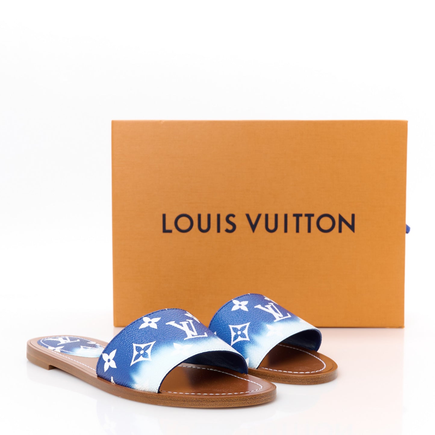 Monogram Escale Lock It Flat Mule 37.5 Blue