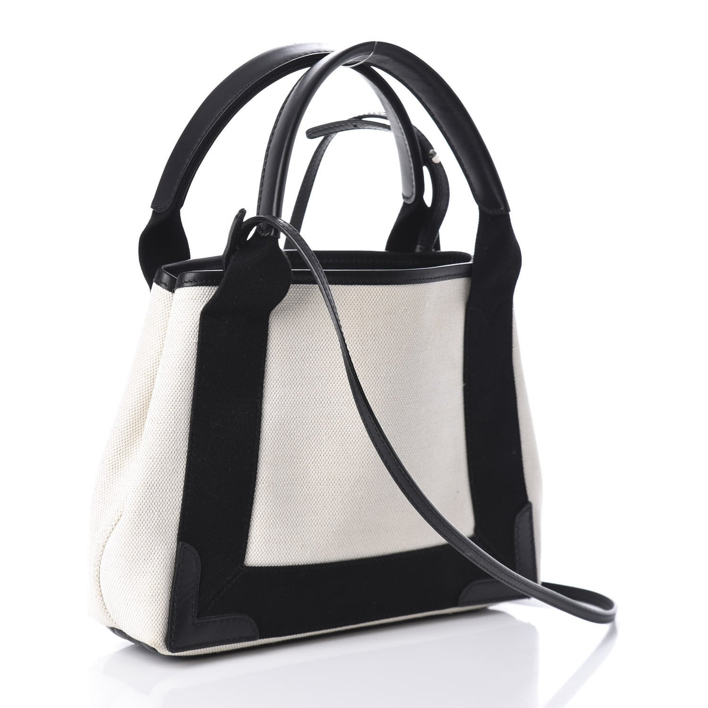 Cotton Canvas Calfskin Navy Cabas XS Natural Black