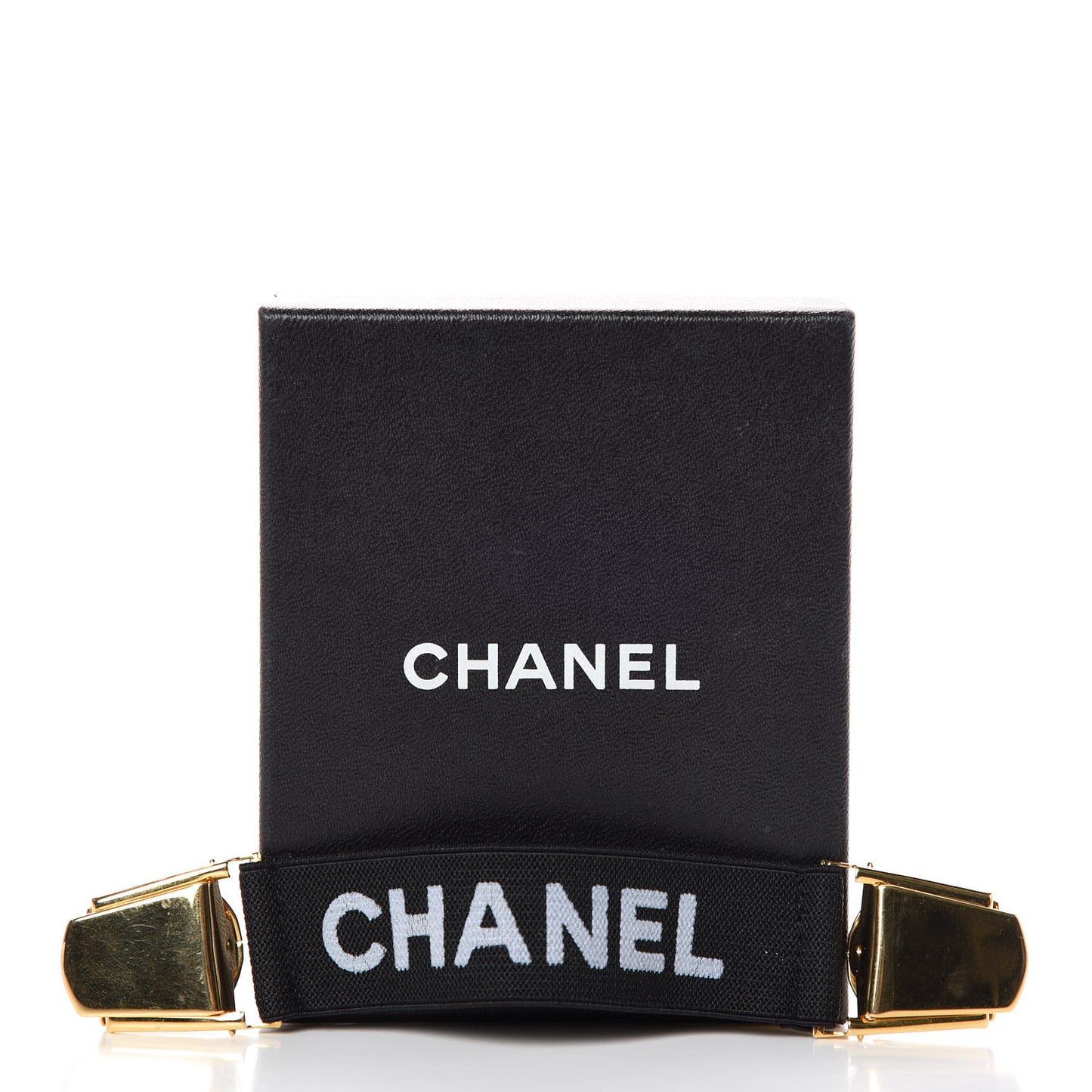 Elastic Logo Suspenders Clip Black