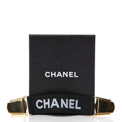 Chanel Elastic Logo Suspenders Clip Black 3 of 3