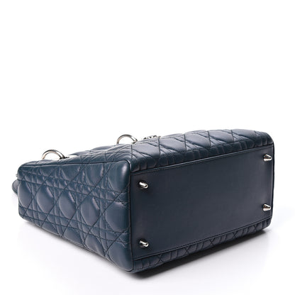 Christian Dior Lambskin Cannage Medium Lady Dior Navy 3 of 9