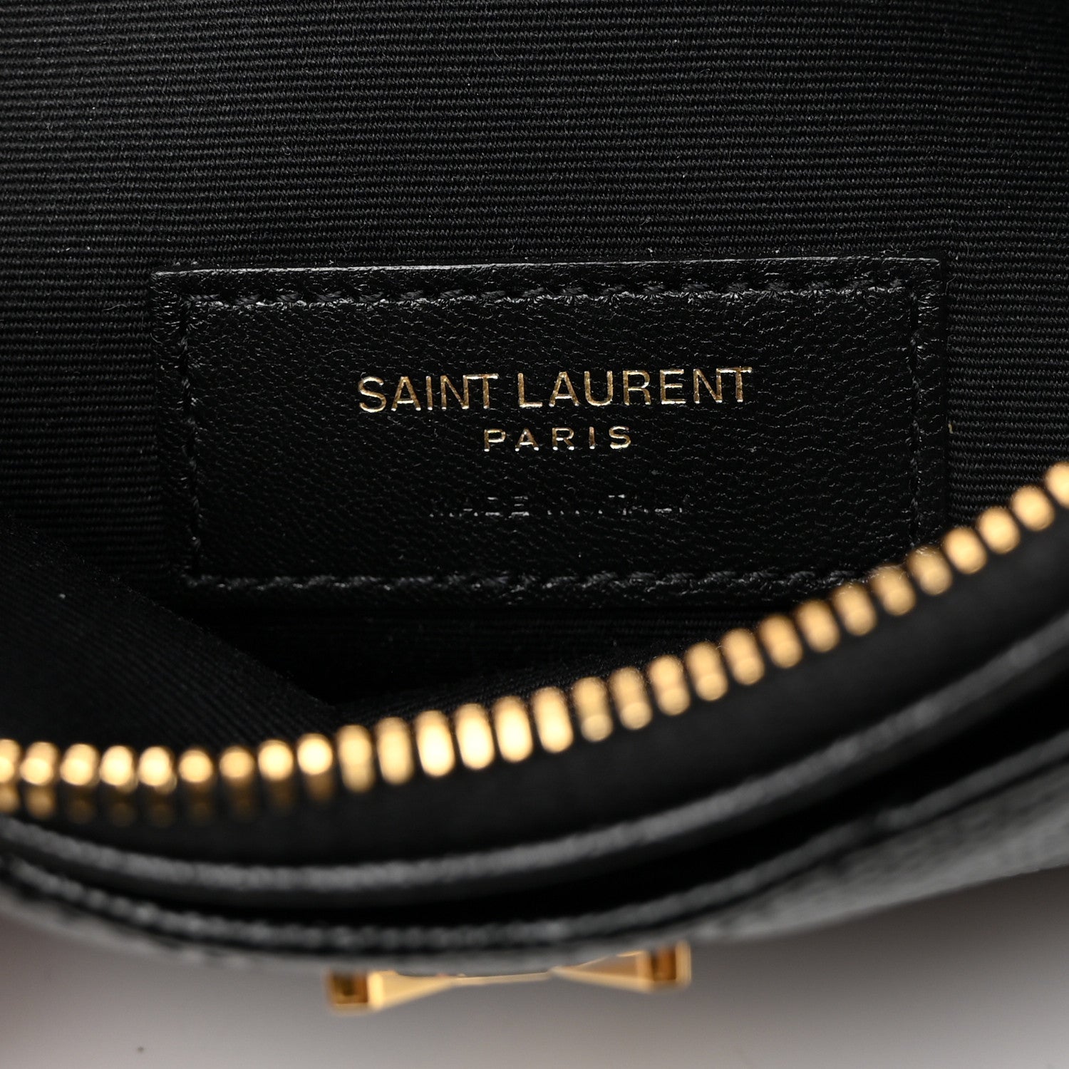 Saint Laurent Grain De Poudre Chevron Monogram Bill Pouch Black 7 of 8