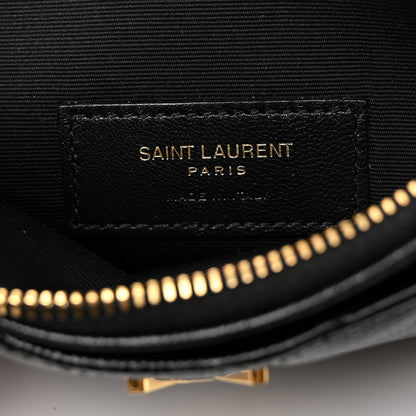 Saint Laurent Grain De Poudre Chevron Monogram Bill Pouch Black 7 of 8